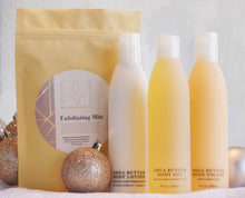 Load image into Gallery viewer, Skin Care Bundle | Shea Body Butter + Body Gel + Body Polish + Exfoliating Mitt
